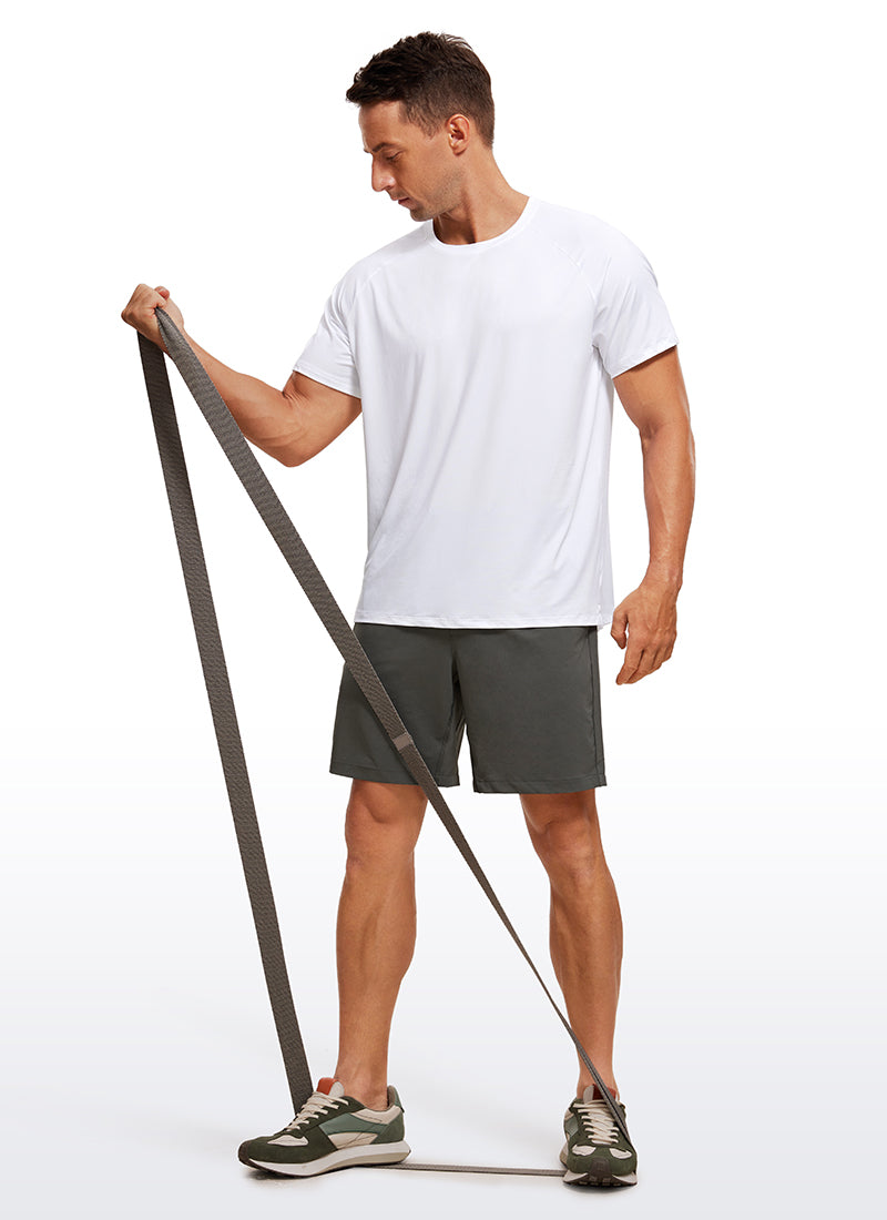 CRZ YOGA Men's Train Relaxed Fit Tops Workout Short Sleeve Round Neck White