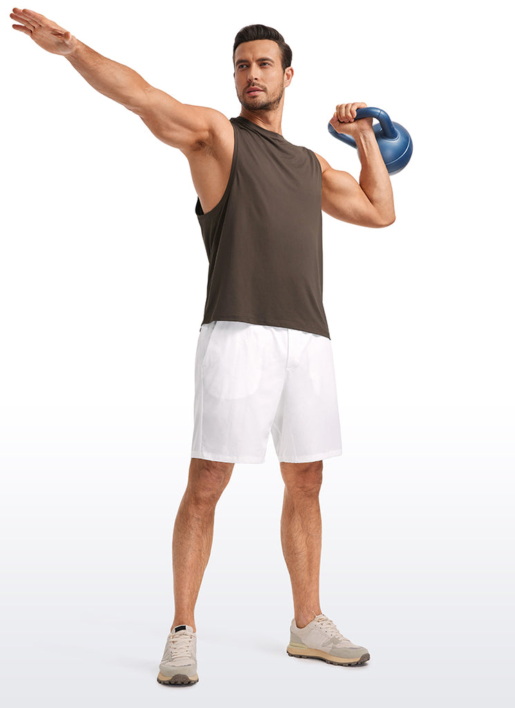 CRZ YOGA Men's Stretchy Lightweight Workout Classic Fit Tank Tops Sleeveless Smoked Spruce Heather