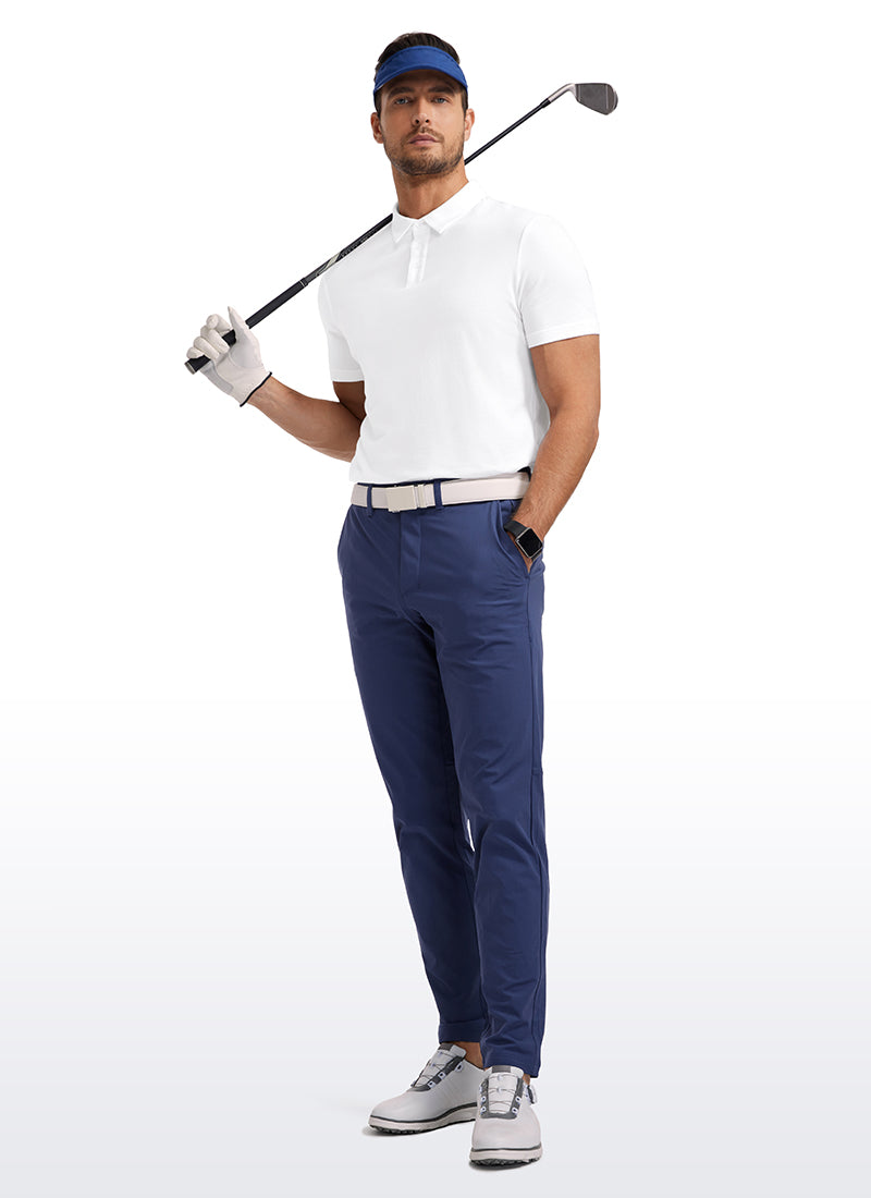 CRZ YOGA Men's Golf Classic Fit Tops Polo Short Sleeve Dark Red Raspberry