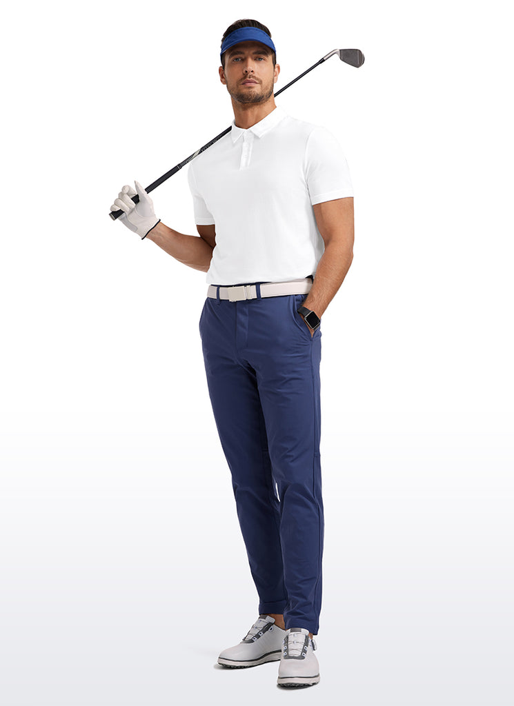 CRZ YOGA Men's Golf Classic Fit Tops Polo Short Sleeve Dark Red Raspberry