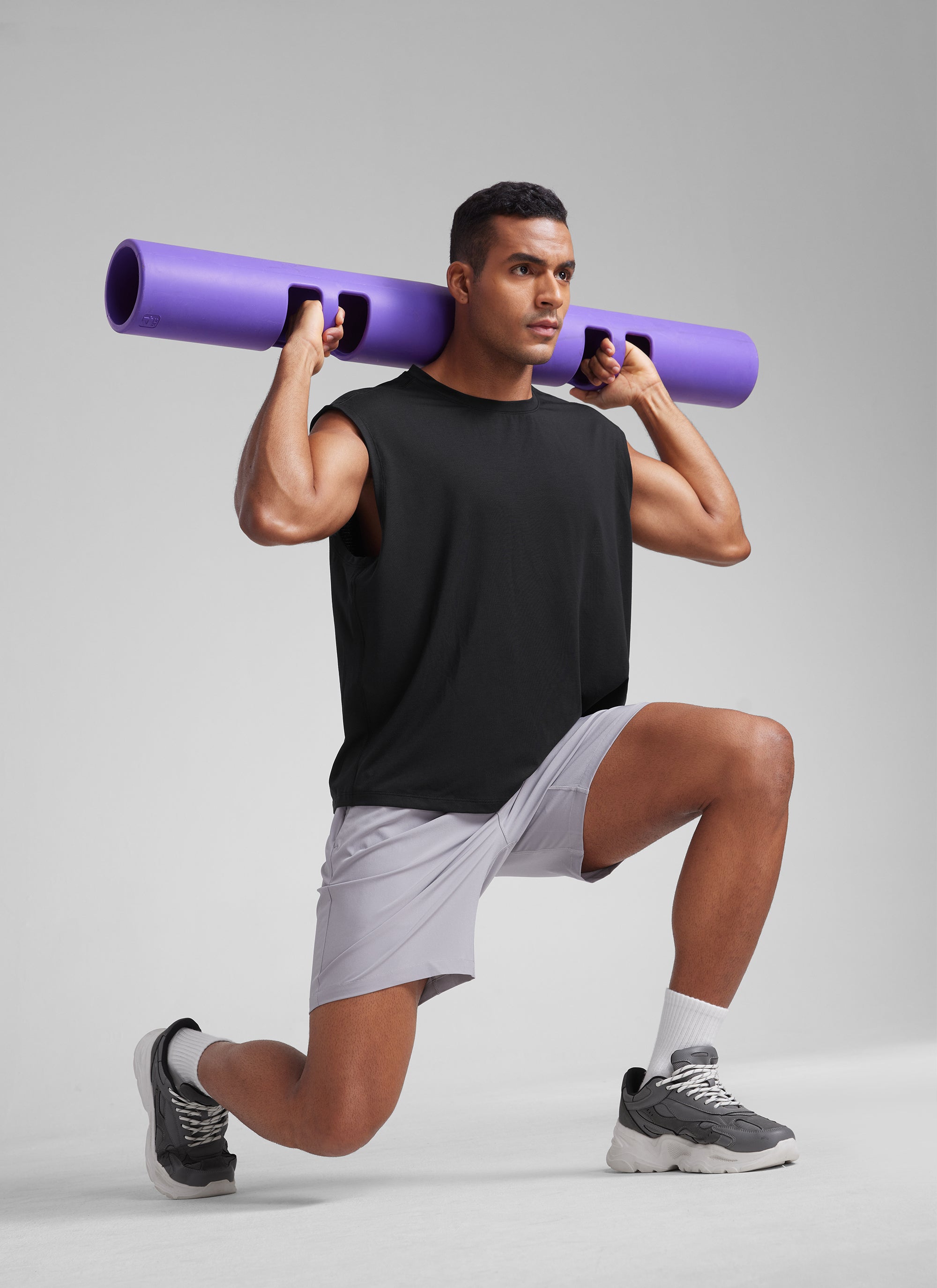 CRZ YOGA Men's Mesh Quick Dry Workout Relaxed Fit Tank Tops