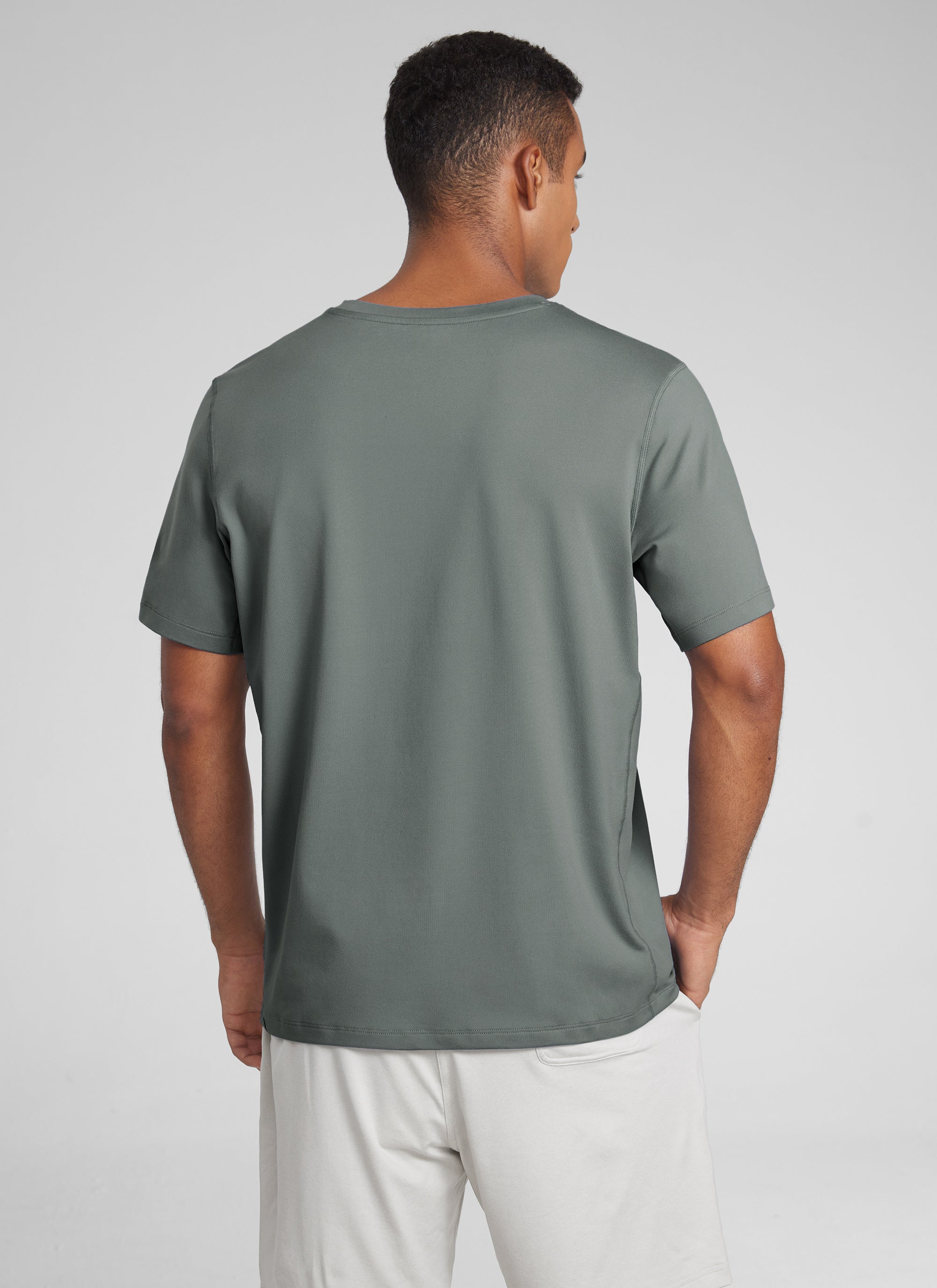 CRZ YOGA Men's Midweight Soft Breathable Casual Athletic Short Sleeve Black