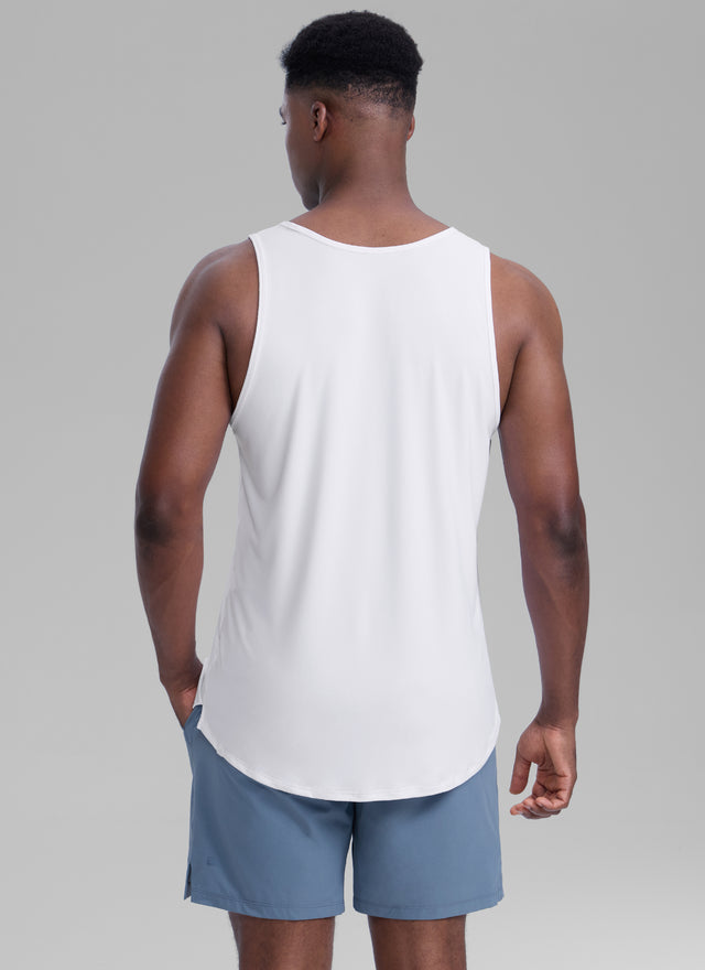 CRZ YOGA Men's Train Classic Fit Quick Dry Sleeveless Tank White