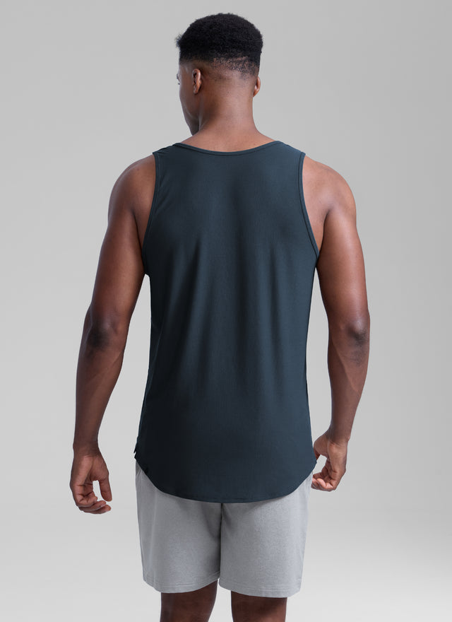 CRZ YOGA Men's Train Classic Fit Quick Dry Sleeveless Tank True Navy