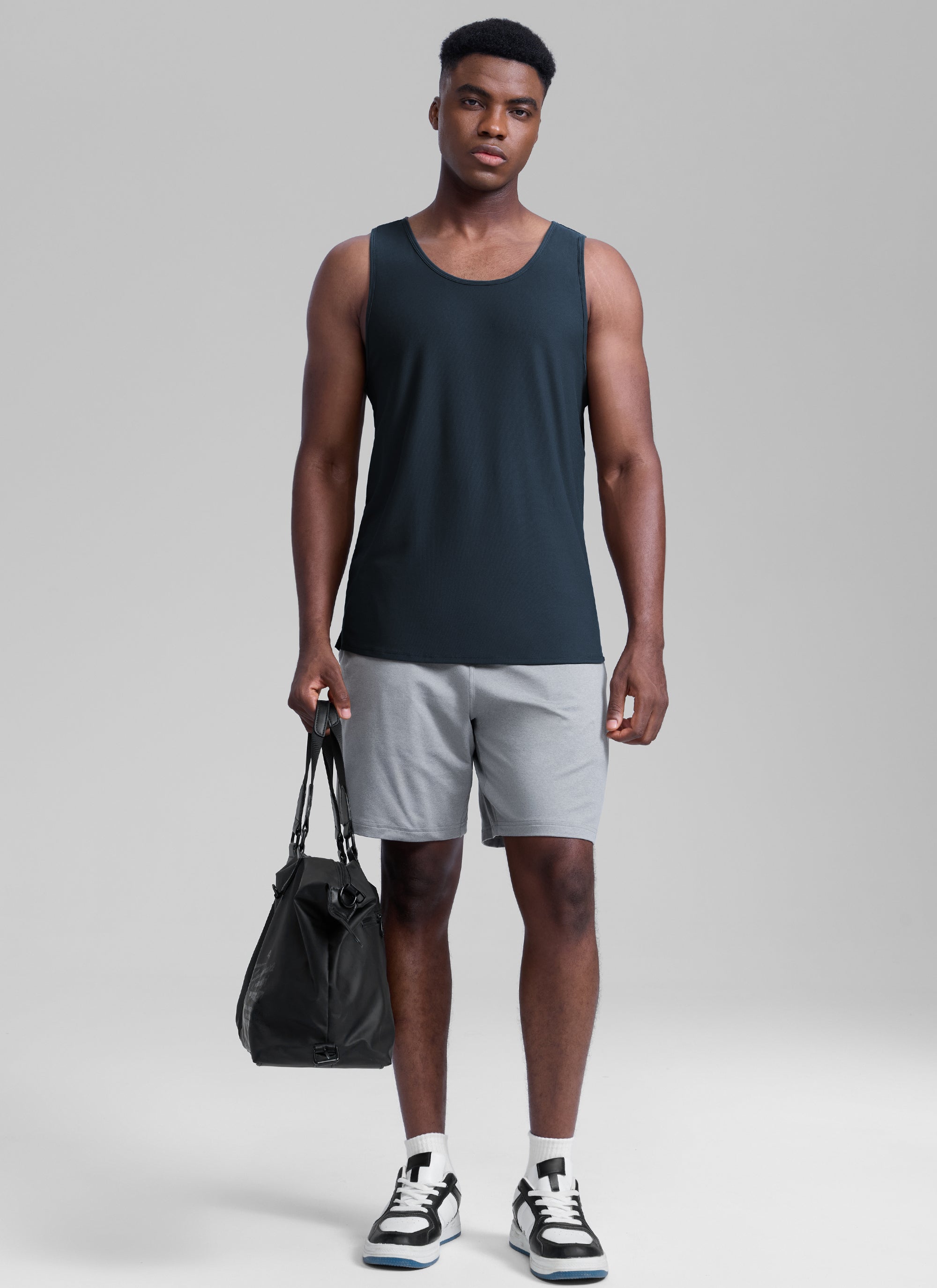 CRZ YOGA Men's Train Classic Fit Quick Dry Sleeveless Tank True Navy