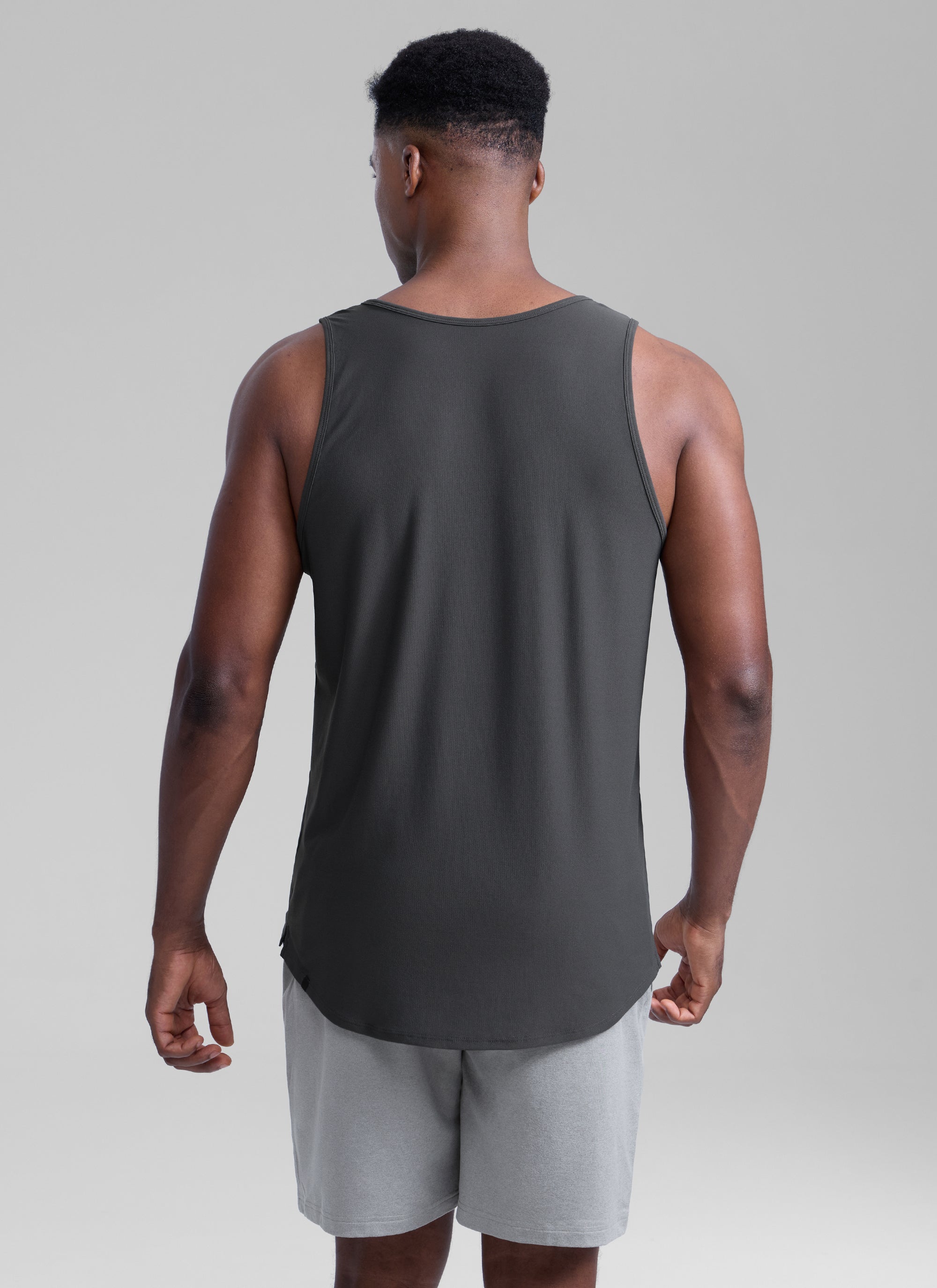CRZ YOGA Men's Train Classic Fit Quick Dry Sleeveless Tank Light grayish blue