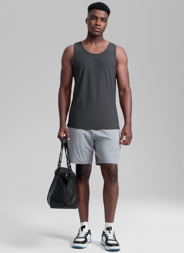 CRZ YOGA Men's Train Classic Fit Quick Dry Sleeveless Tank Mysterious Grey