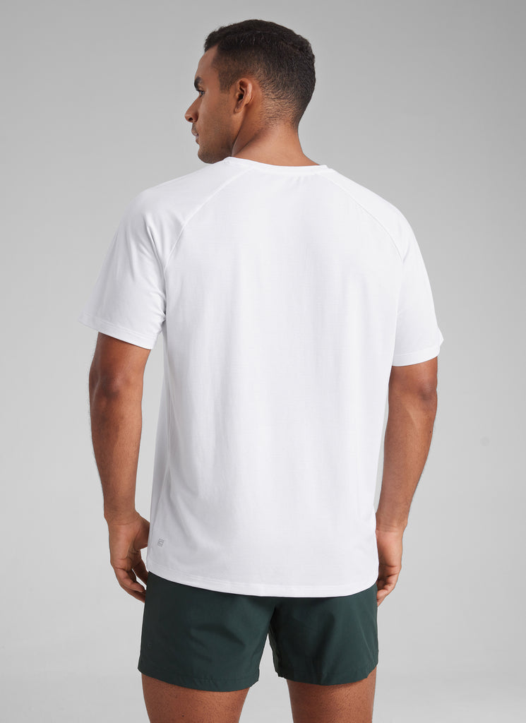 CRZ YOGA Men's Training Classic Fit Shirts Mech Short Sleeves True Navy