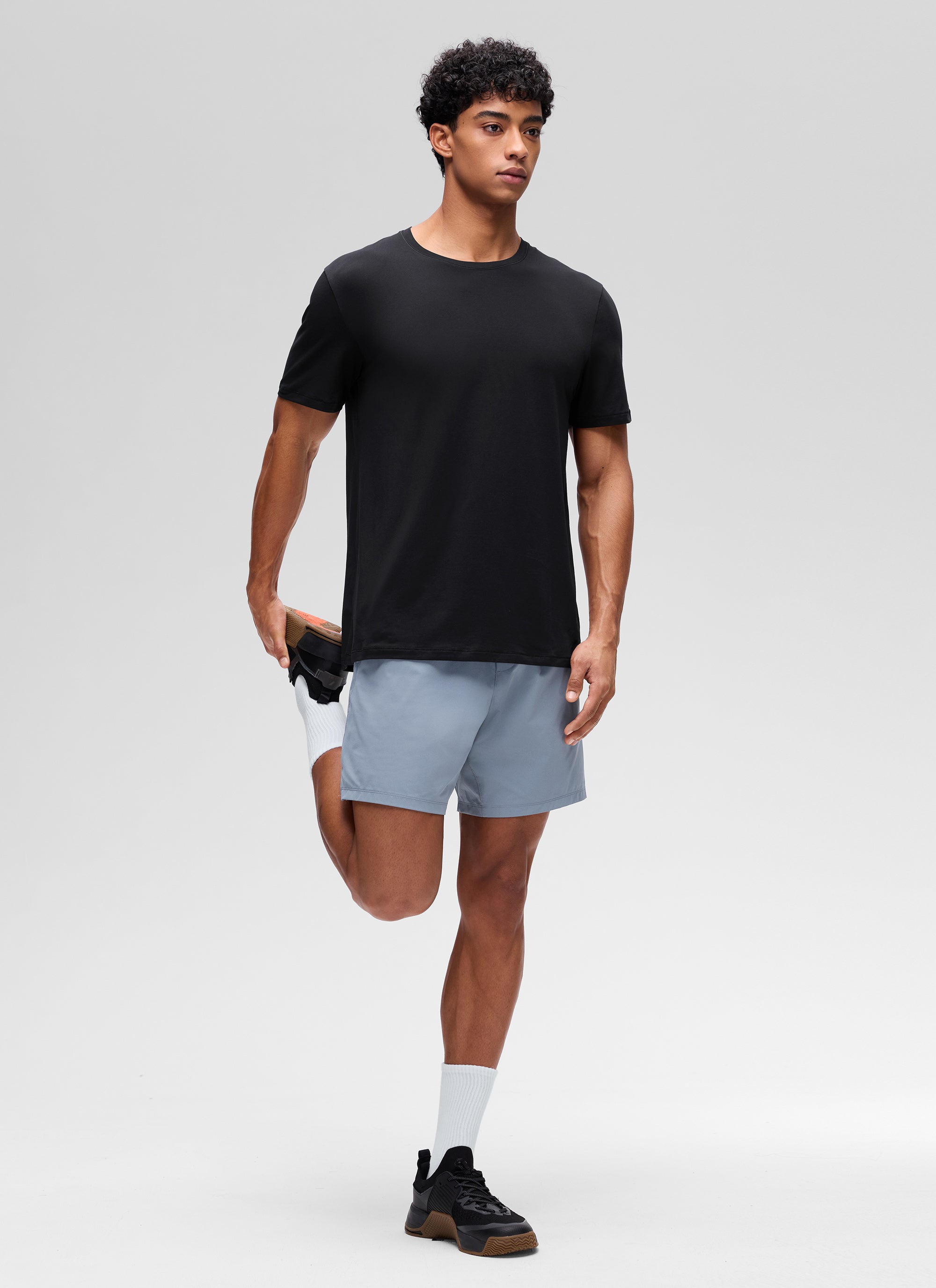 CRZ YOGA Men's Casual Classic Fit Shirts Pima Cotton Short Sleeves Black