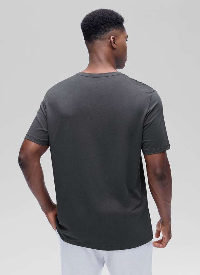 CRZ YOGA Men's Casual Classic Fit Shirts Pima Cotton Short Sleeves True Navy