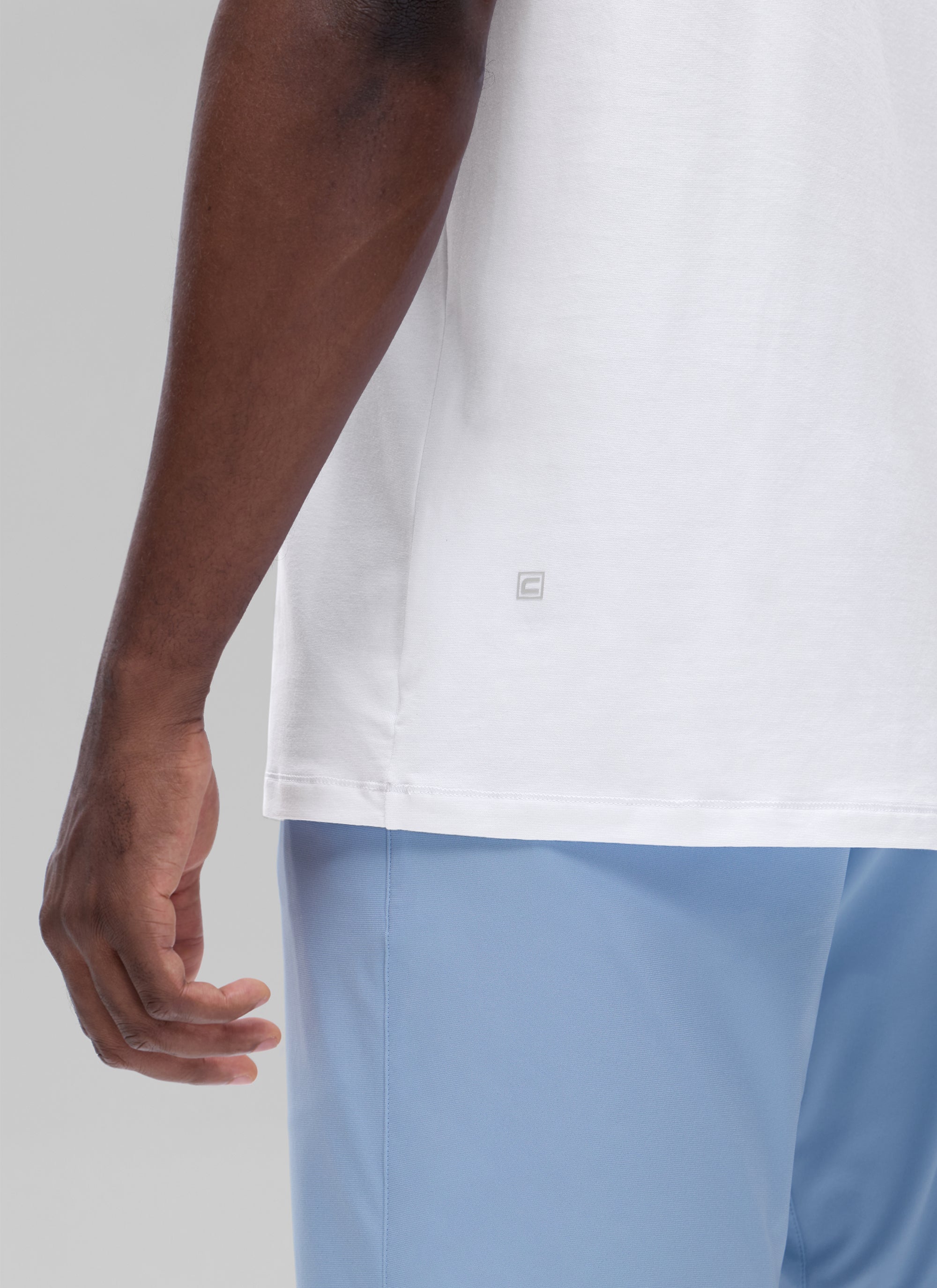 CRZ YOGA Men's Casual Classic Fit Shirts Pima Cotton Short Sleeves White