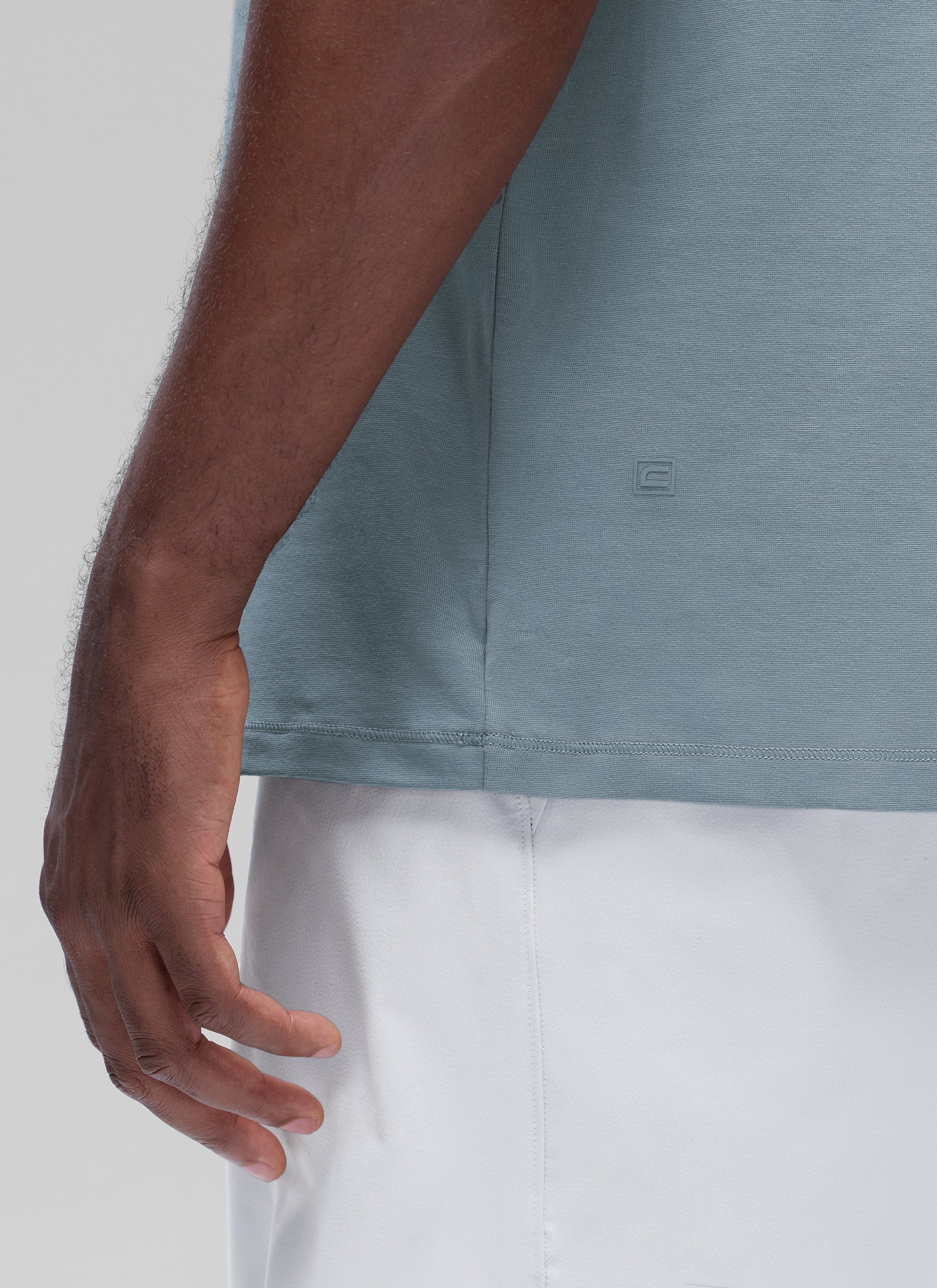 CRZ YOGA Men's Casual Classic Fit Shirts Pima Cotton Short Sleeves Belgian Blue