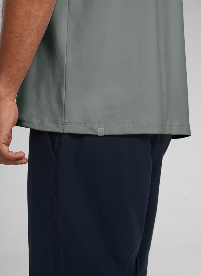 CRZ YOGA Men's Cloud Jersey Moisture Wicking Polo Golf Short Sleeve Grey Sage