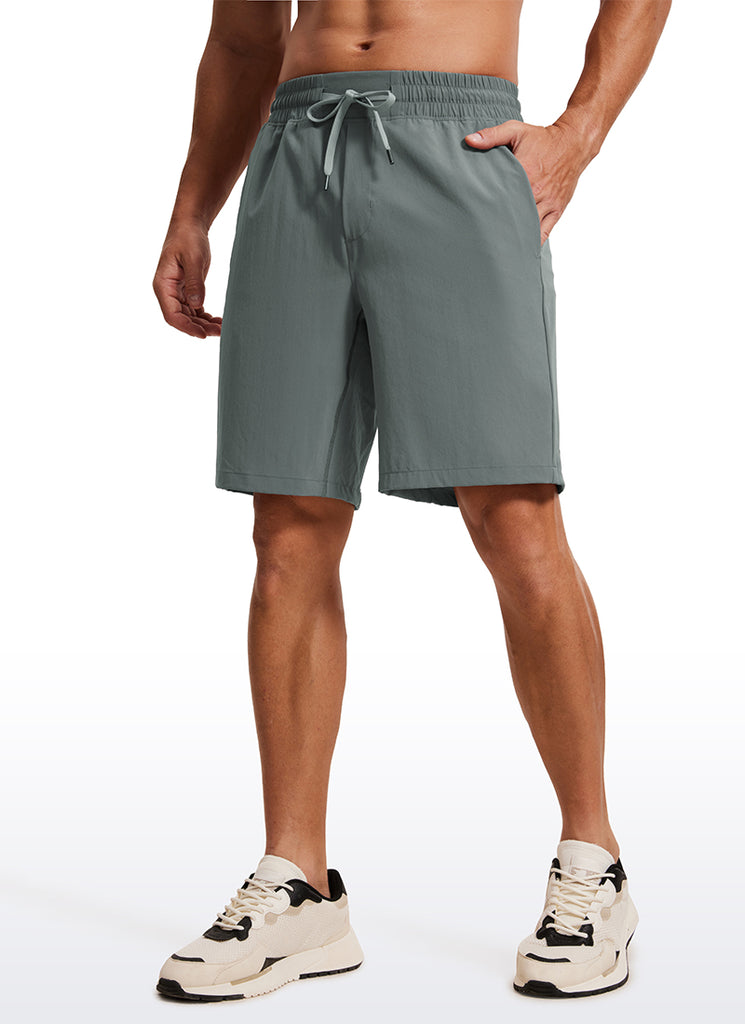CRZ YOGA Men's Train Relaxed Fit Feathery-Fit Linerless Shorts 9'' Khaki Sand