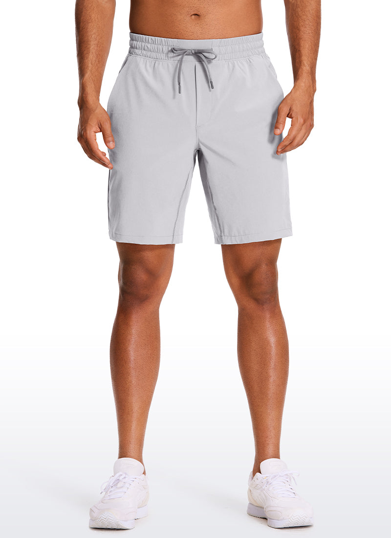 CRZ YOGA Men's Train Run Classic Fit Feathery-Fit Lined Shorts 9'' Gull Gray
