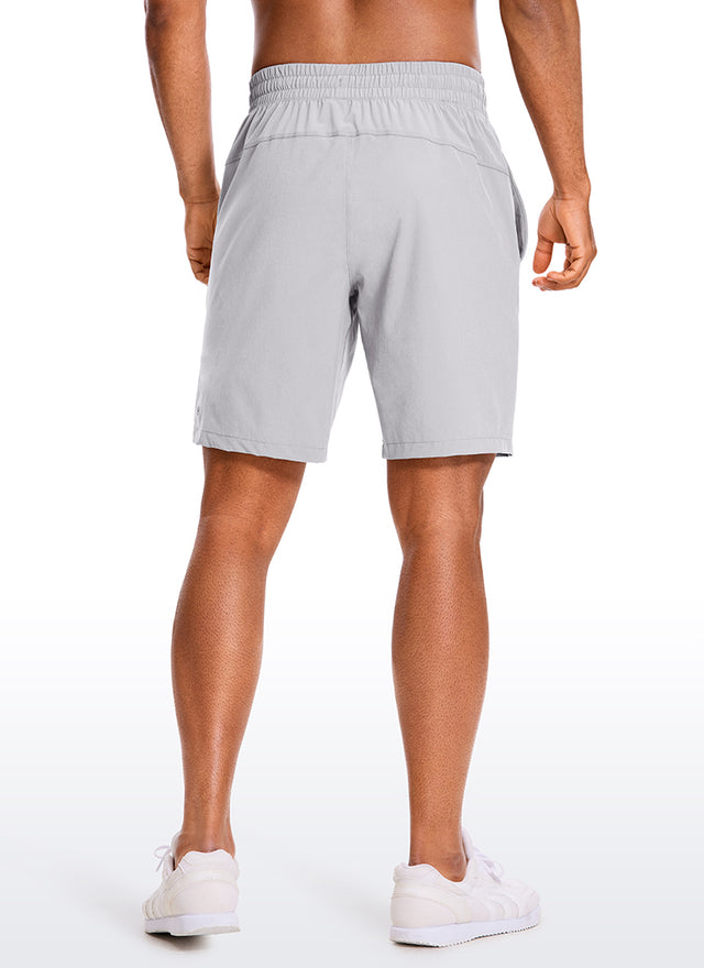 CRZ YOGA Men's Train Run Classic Fit Feathery-Fit Lined Shorts 9'' Gull Gray