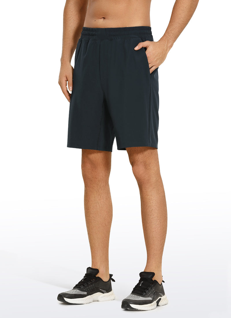 CRZ YOGA Men's Train Run Classic Fit Feathery-Fit Lined Shorts 9'' True Navy