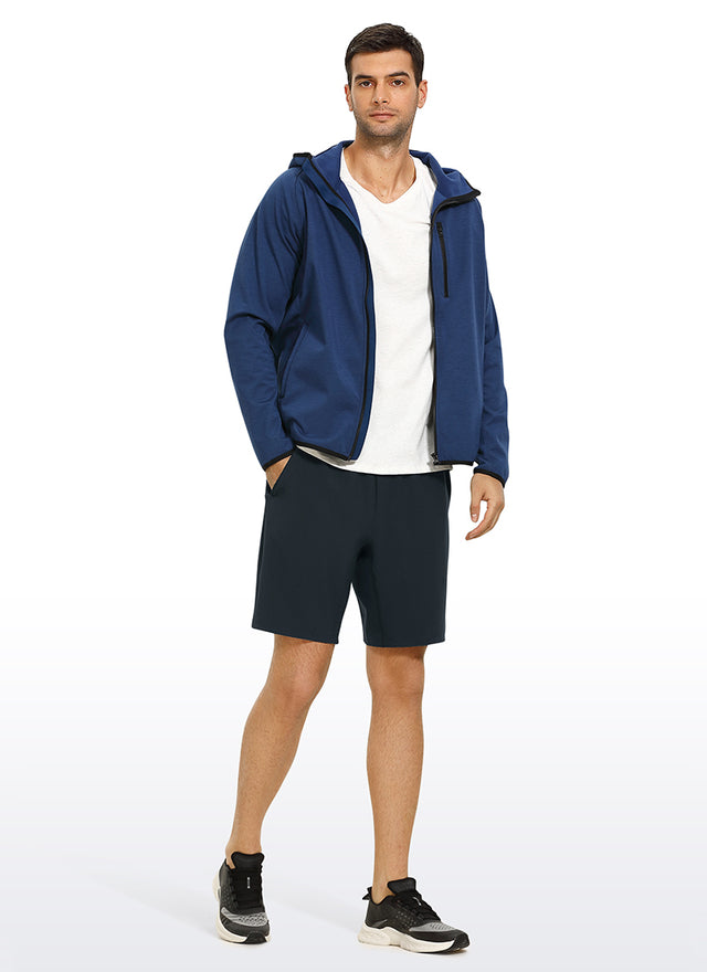 CRZ YOGA Men's Train Run Classic Fit Feathery-Fit Lined Shorts 9'' True Navy