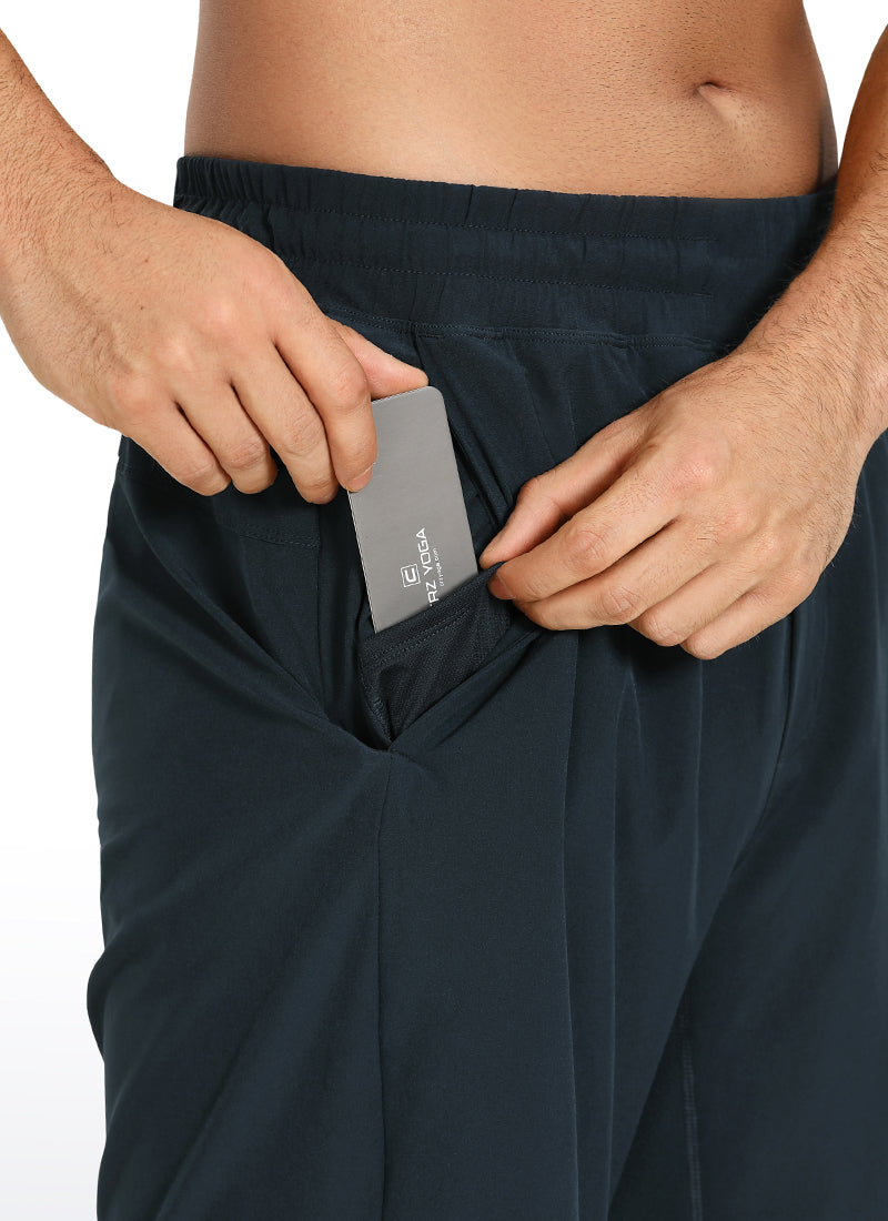 CRZ YOGA Men's Train Run Classic Fit Feathery-Fit Lined Shorts 9'' True Navy