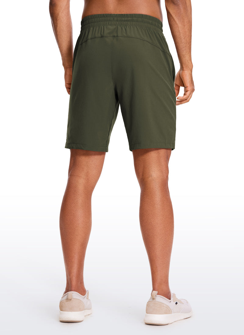 CRZ YOGA Men's Train Run Classic Fit Feathery-Fit Lined Shorts 9'' Dark Olive
