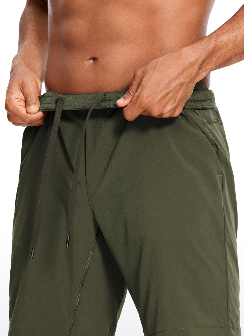 CRZ YOGA Men's Train Run Classic Fit Feathery-Fit Lined Shorts 9'' Dark Olive