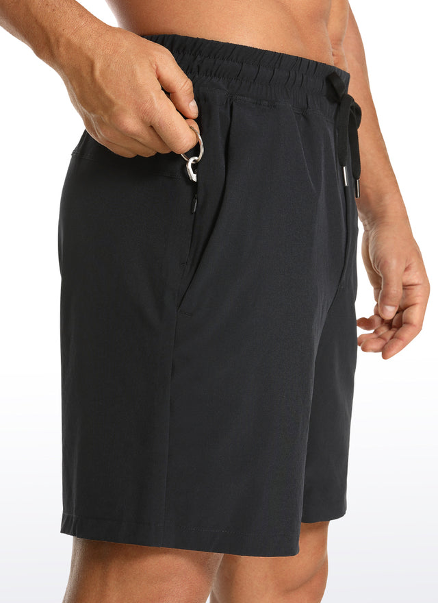 CRZ YOGA Men's Train Classic Fit Feathery-Fit Linerless Shorts 7'' Black