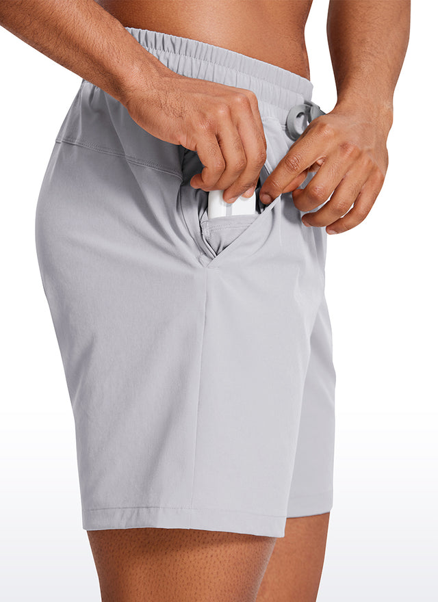 CRZ YOGA Men's Train Classic Fit Feathery-Fit Linerless Shorts 7'' Gull Gray