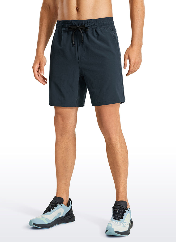 CRZ YOGA Men's Train Classic Fit Feathery-Fit Linerless Shorts 7'' True Navy