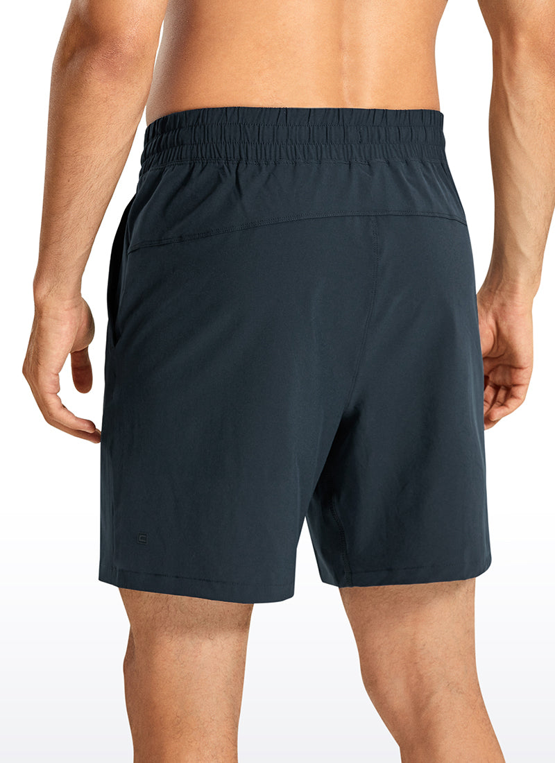 CRZ YOGA Men's Train Classic Fit Feathery-Fit Linerless Shorts 7'' True Navy