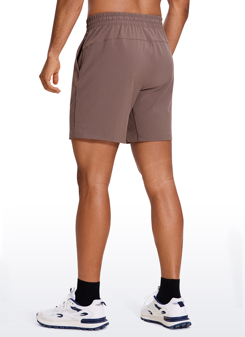 CRZ YOGA Men's Train Classic Fit Feathery-Fit Linerless Shorts 7'' Grey Sage