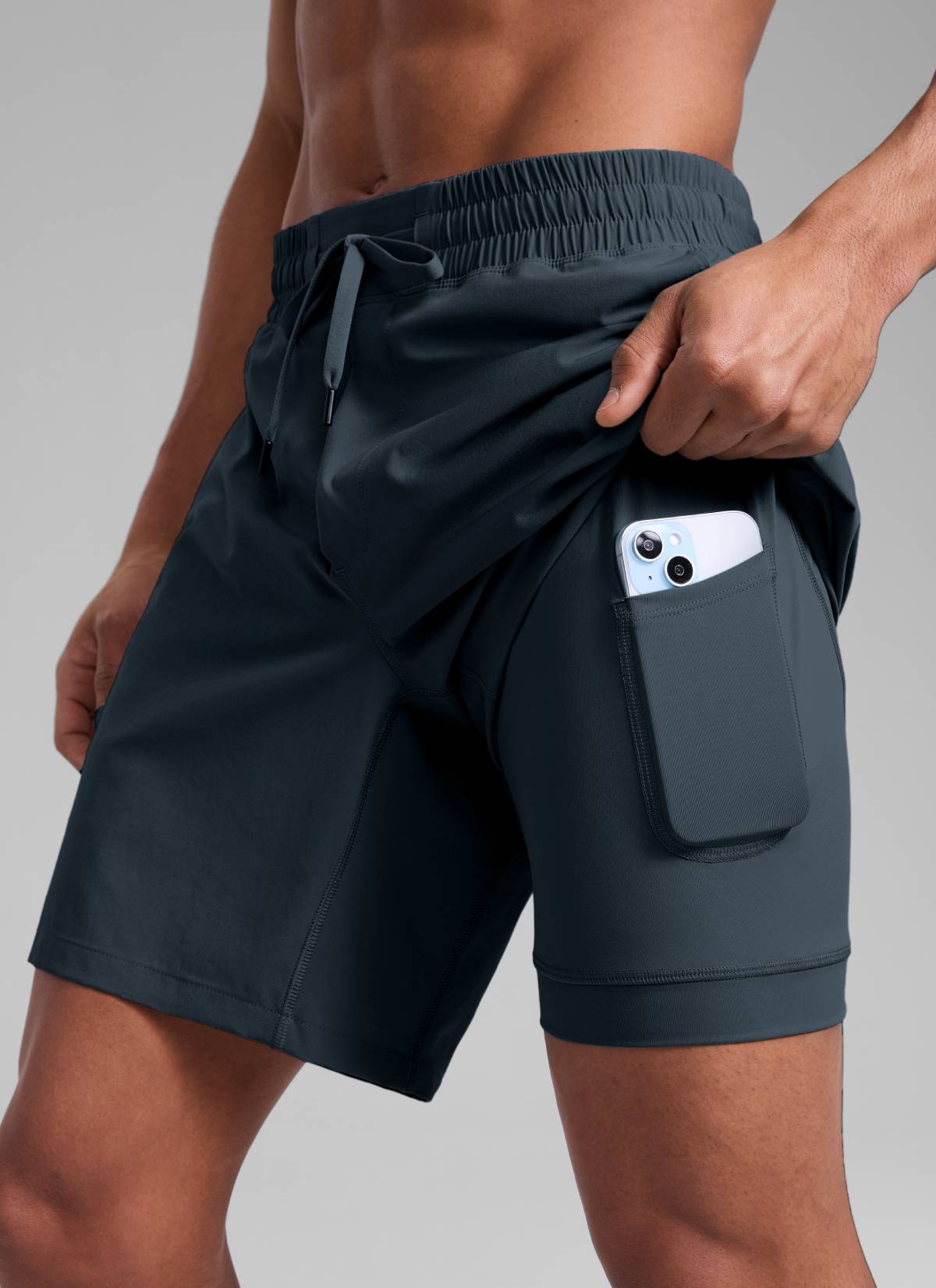 CRZ YOGA Men's Train Run Classic Fit Feathery-Fit Lined Shorts 7