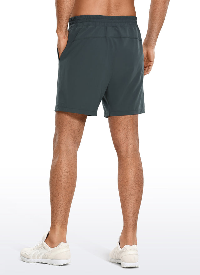 CRZ YOGA Men's Train Run Classic Fit Feathery-Fit Lined Shorts 7'' Melanite