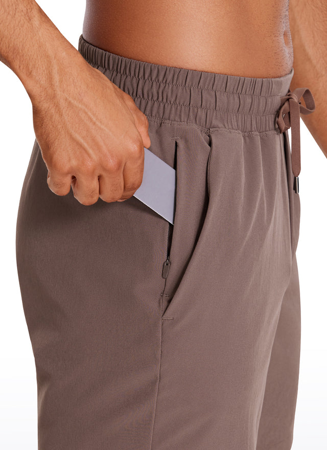 CRZ YOGA Men's Train Run Classic Fit Feathery-Fit Lined Shorts 7'' Brown Rock