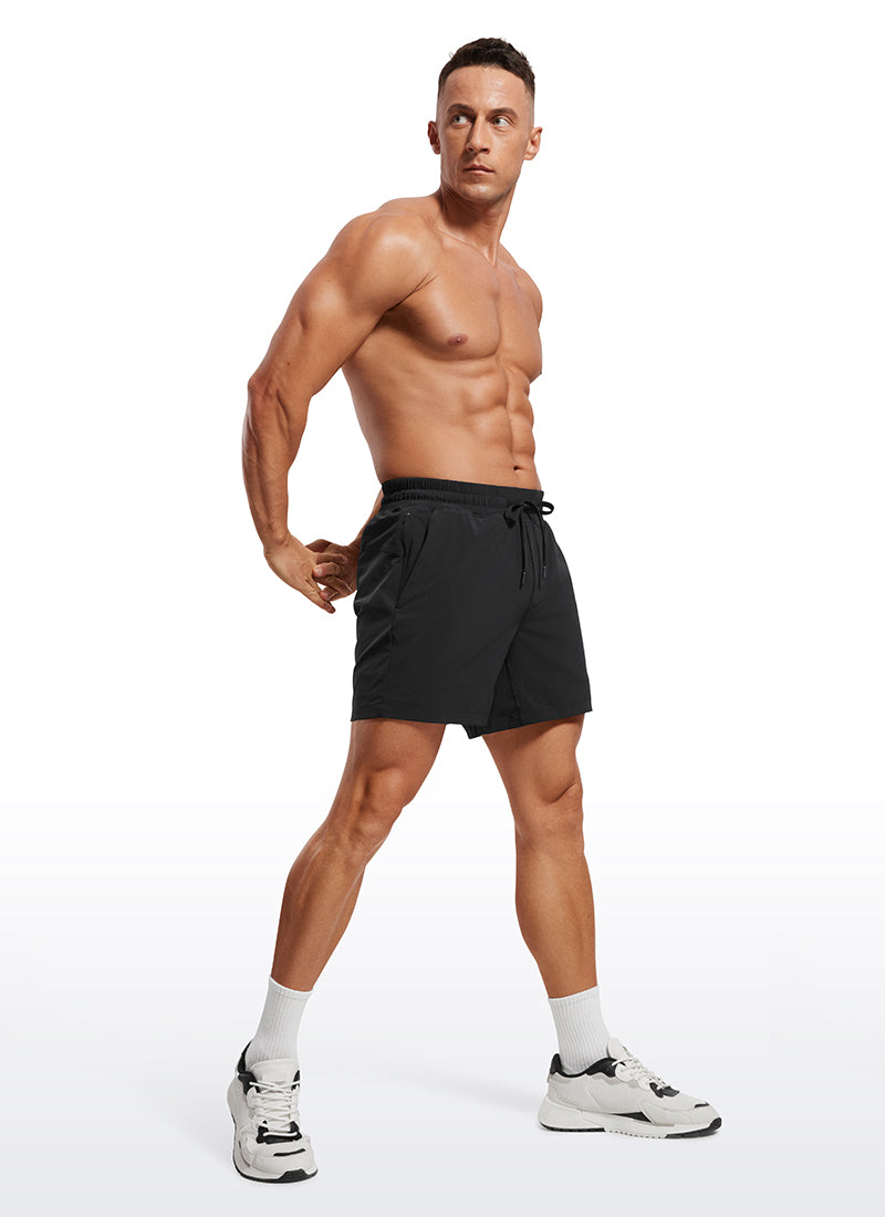 CRZ YOGA Men's Train Feathery-Fit 2 in 1 Shorts 5'' with pockets