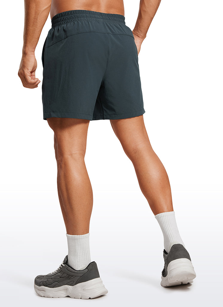 CRZ YOGA Men's Train Feathery-Fit 2 in 1 Shorts 5'' with pockets Melanite