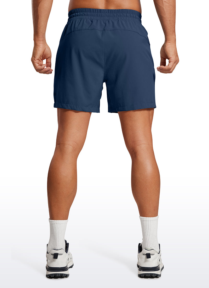 CRZ YOGA Men's Train Feathery-Fit 2 in 1 Shorts 5'' with pockets Electric Blue