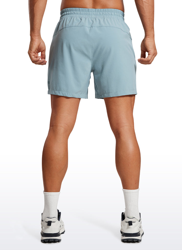 CRZ YOGA Men's Train Feathery-Fit 2 in 1 Shorts 5'' with pockets Light grayish blue