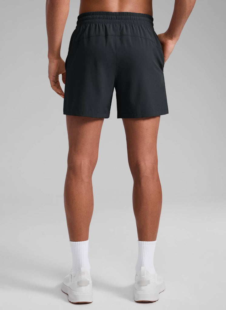 CRZ YOGA Heren Linerless Workout Shorts 5''/7''/9'' Quick Dry Running Sport Atletische Gym Shorts met zakken echte marine M