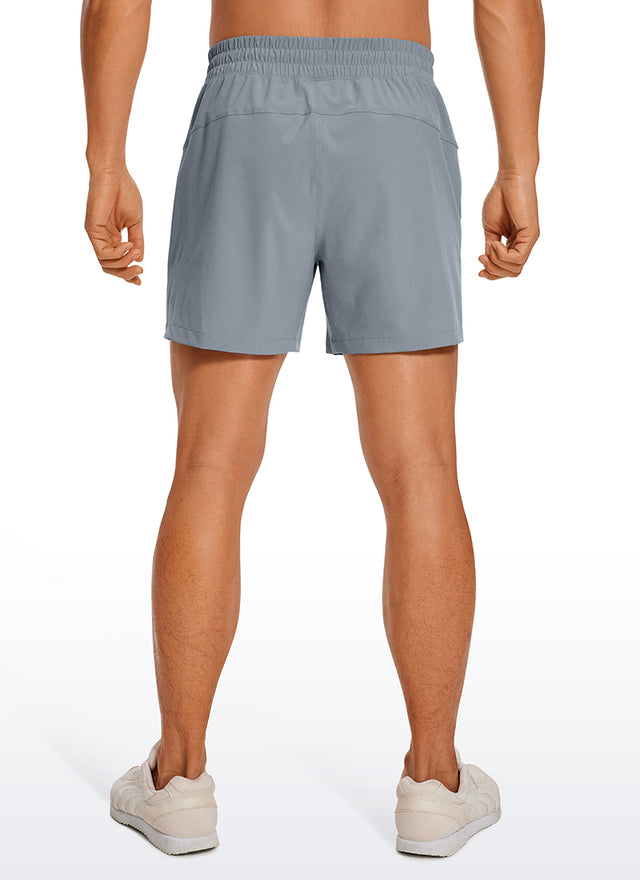 CRZ YOGA Men's Running Feathery-Fit Workout Linerless Shorts 5'' Dark Carbon