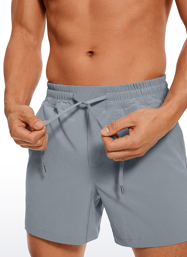 CRZ YOGA Men's Running Feathery-Fit Workout Linerless Shorts 5'' Dark Carbon