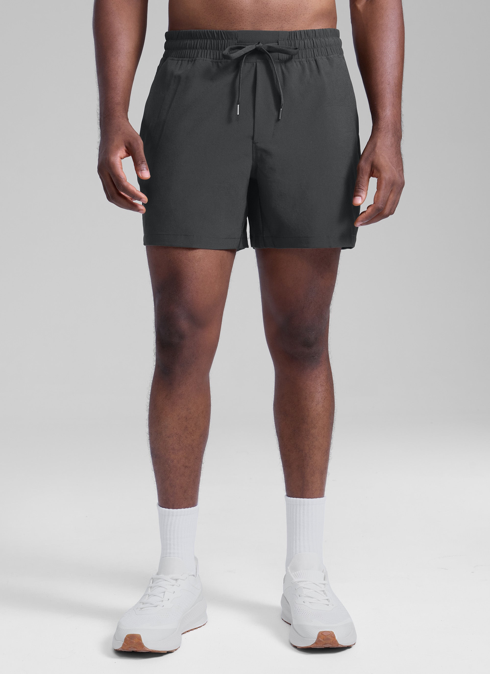 CRZ YOGA Men's Running Feathery-Fit Workout Linerless Shorts 5'' Ink Gray