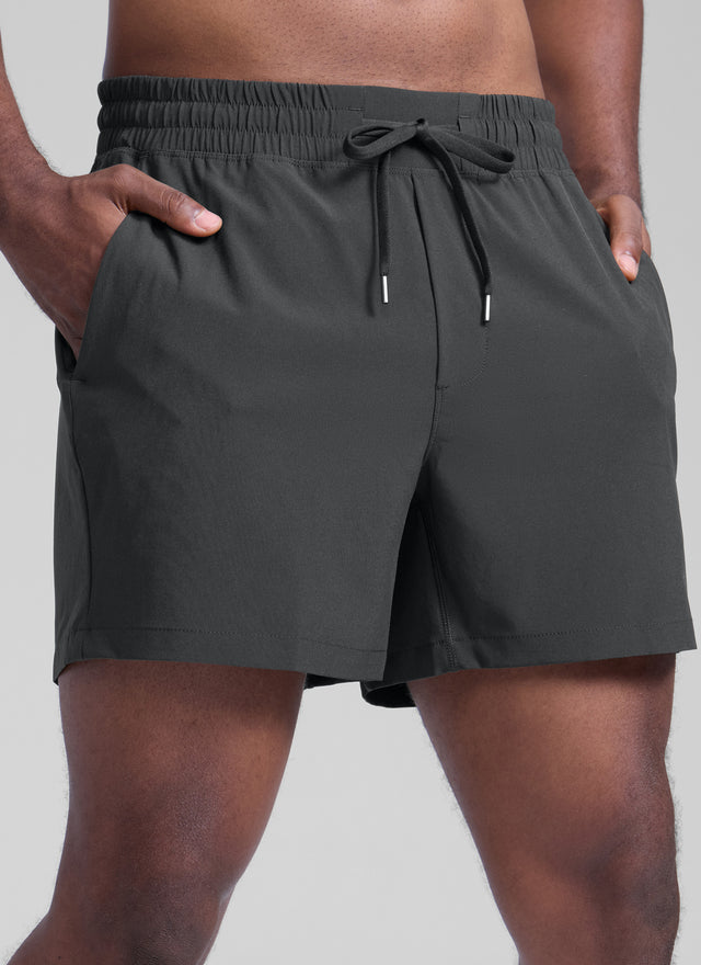 CRZ YOGA Men's Running Feathery-Fit Workout Linerless Shorts 5'' Ink Gray