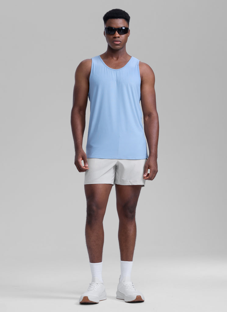 CRZ YOGA Men's Running Feathery-Fit Workout Linerless Shorts 5'' Sparkle Blue