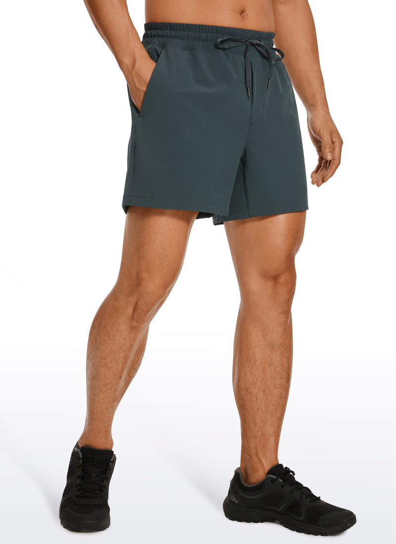 CRZ YOGA Men's Running Feathery-Fit Workout Linerless Shorts 5'' Melanite