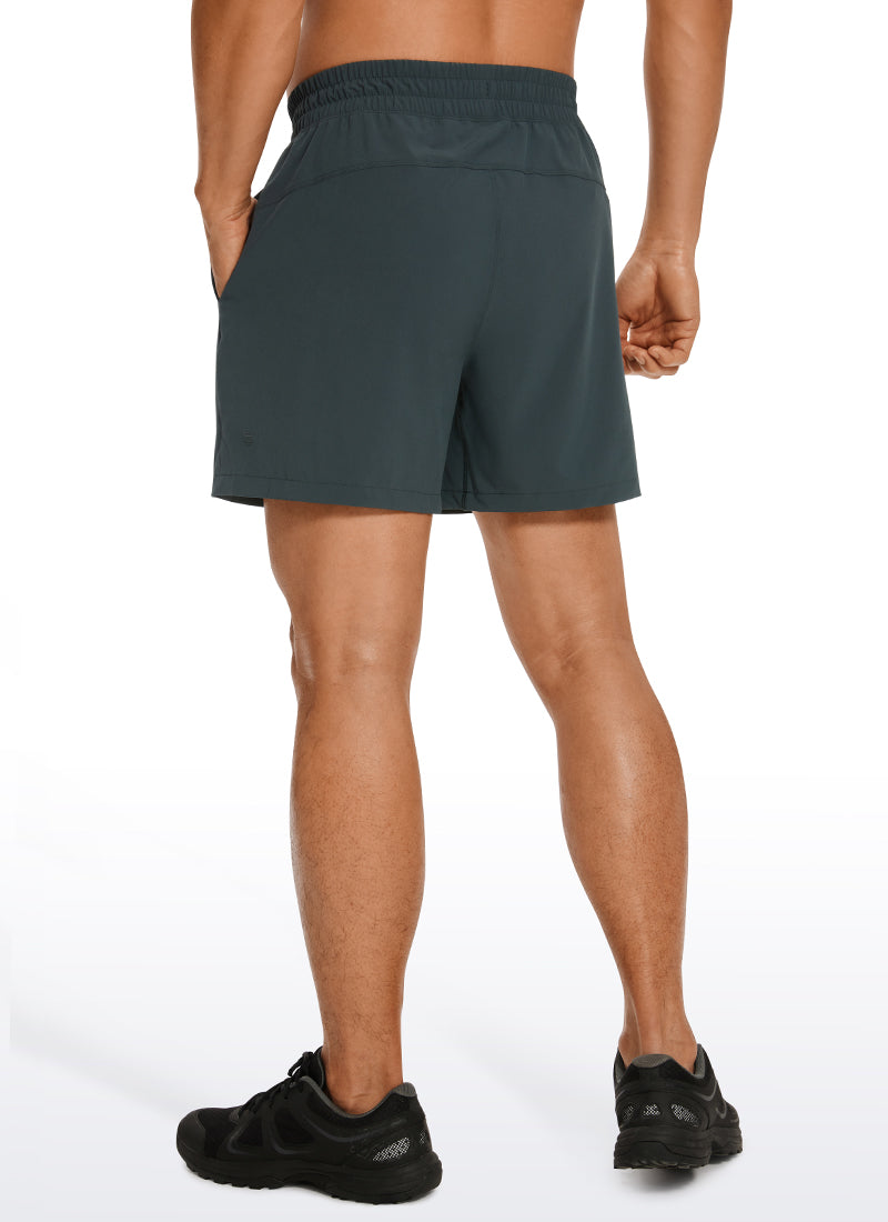 CRZ YOGA Men's Running Feathery-Fit Workout Linerless Shorts 5'' Melanite