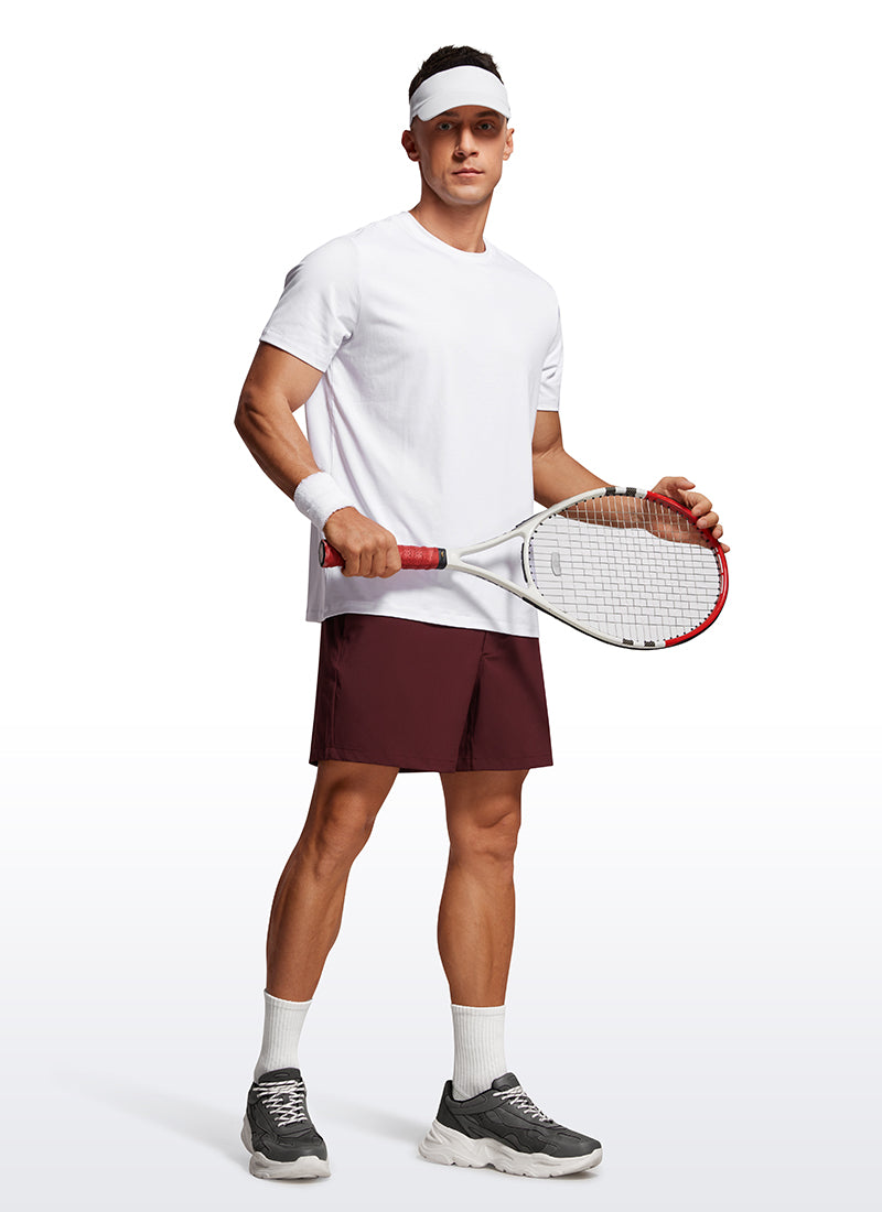 CRZ YOGA Men's Running Feathery-Fit Workout Linerless Shorts 5'' Platinum Grey