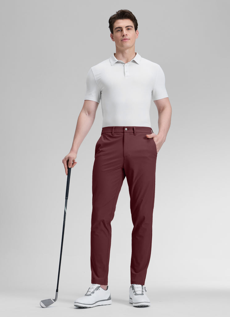 CRZ YOGA Mens Work Classic Fit All-Day Comfort Golf Pants Pockets 30'' Nomad Grey