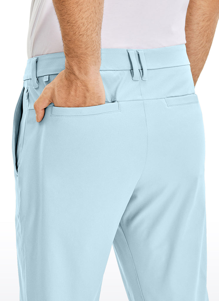 CRZ YOGA Mens Work Classic Fit All-Day Comfort Golf Pants Pockets 34'' Chambray Blue