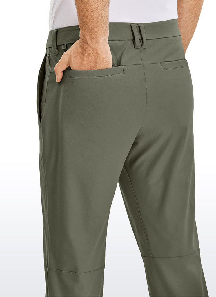 CRZ YOGA Mens Work Classic Fit All-Day Comfort Golf Pants Pockets 32'' Gull Gray