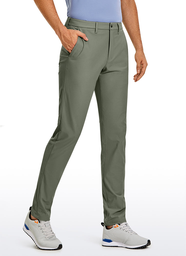 CRZ YOGA Mens Work Classic Fit All-Day Comfort Golf Pants Pockets 34'' Gull Gray